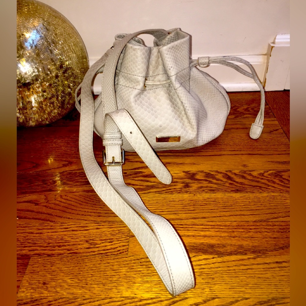 Cole Haan Snakeskin Bucket Drawstring Bag